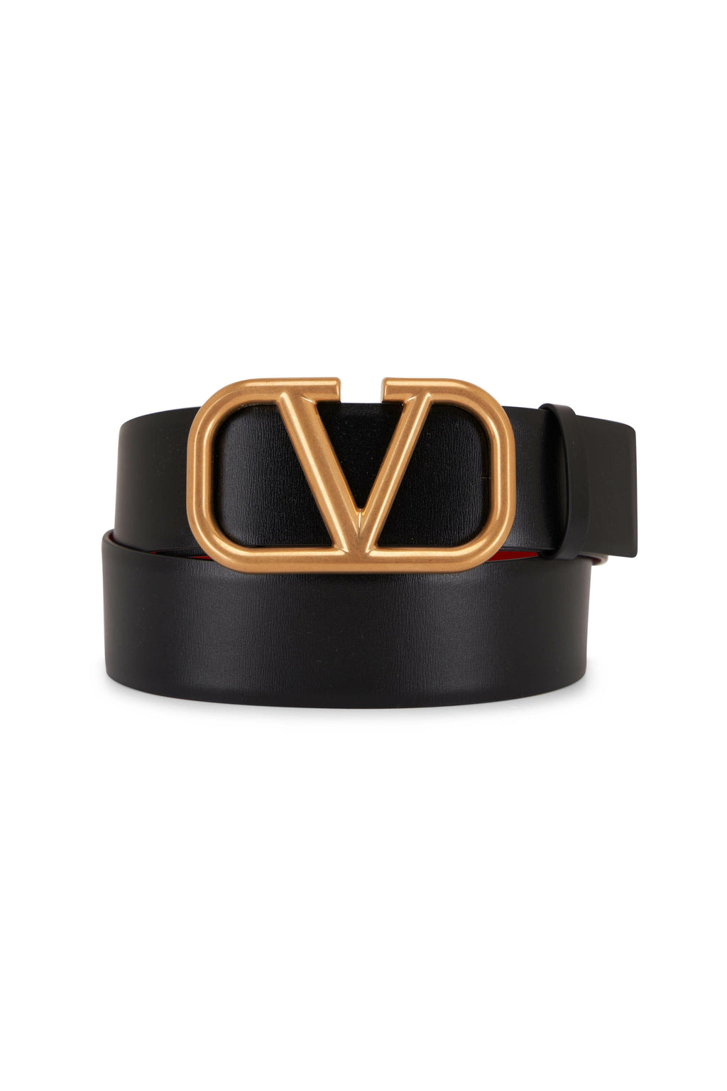 Valentino Black Leather VLOGO Belt