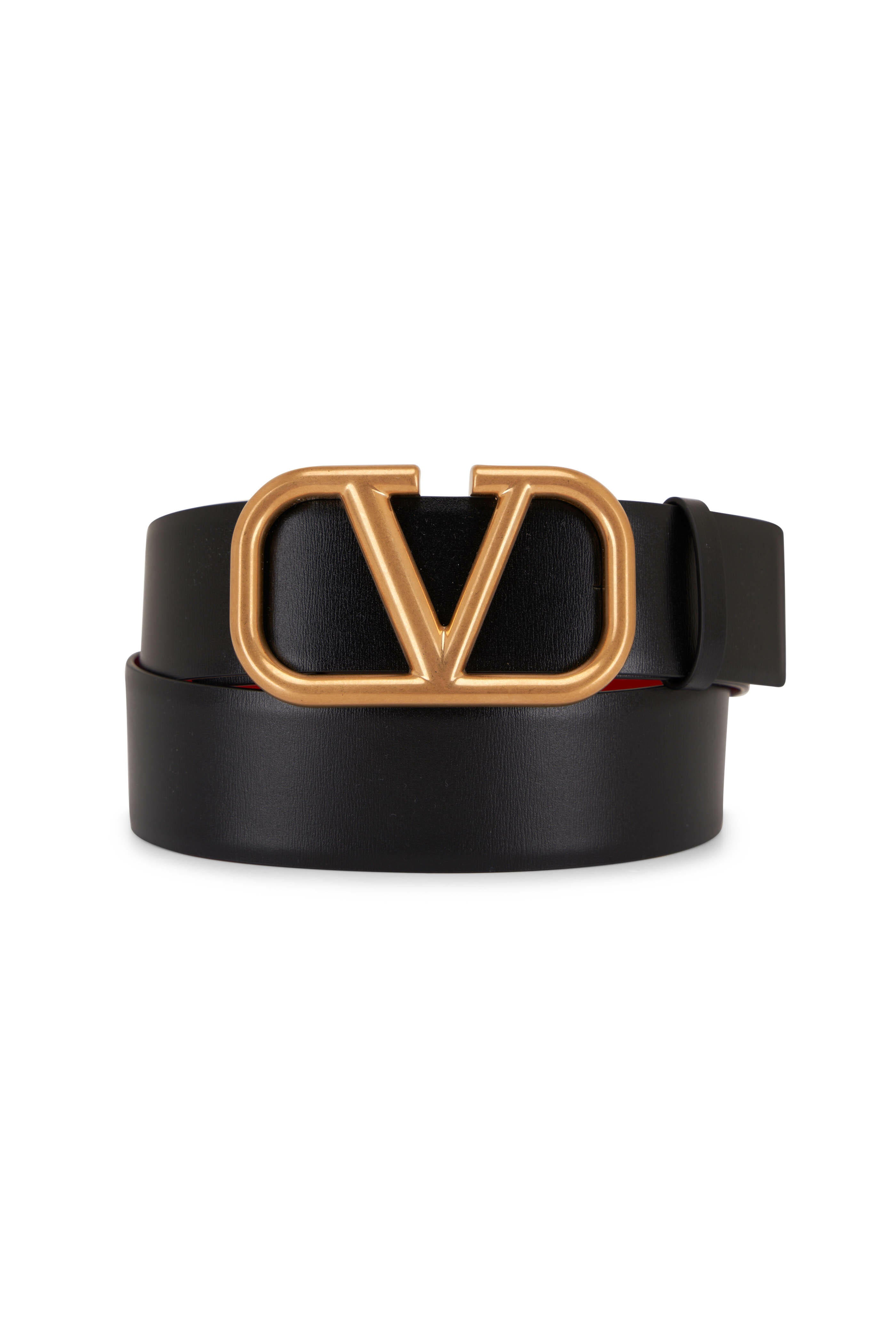 Valentino Black Leather VLOGO Belt