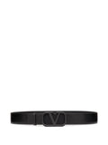 Valentino Black Leather VLOGO Belt