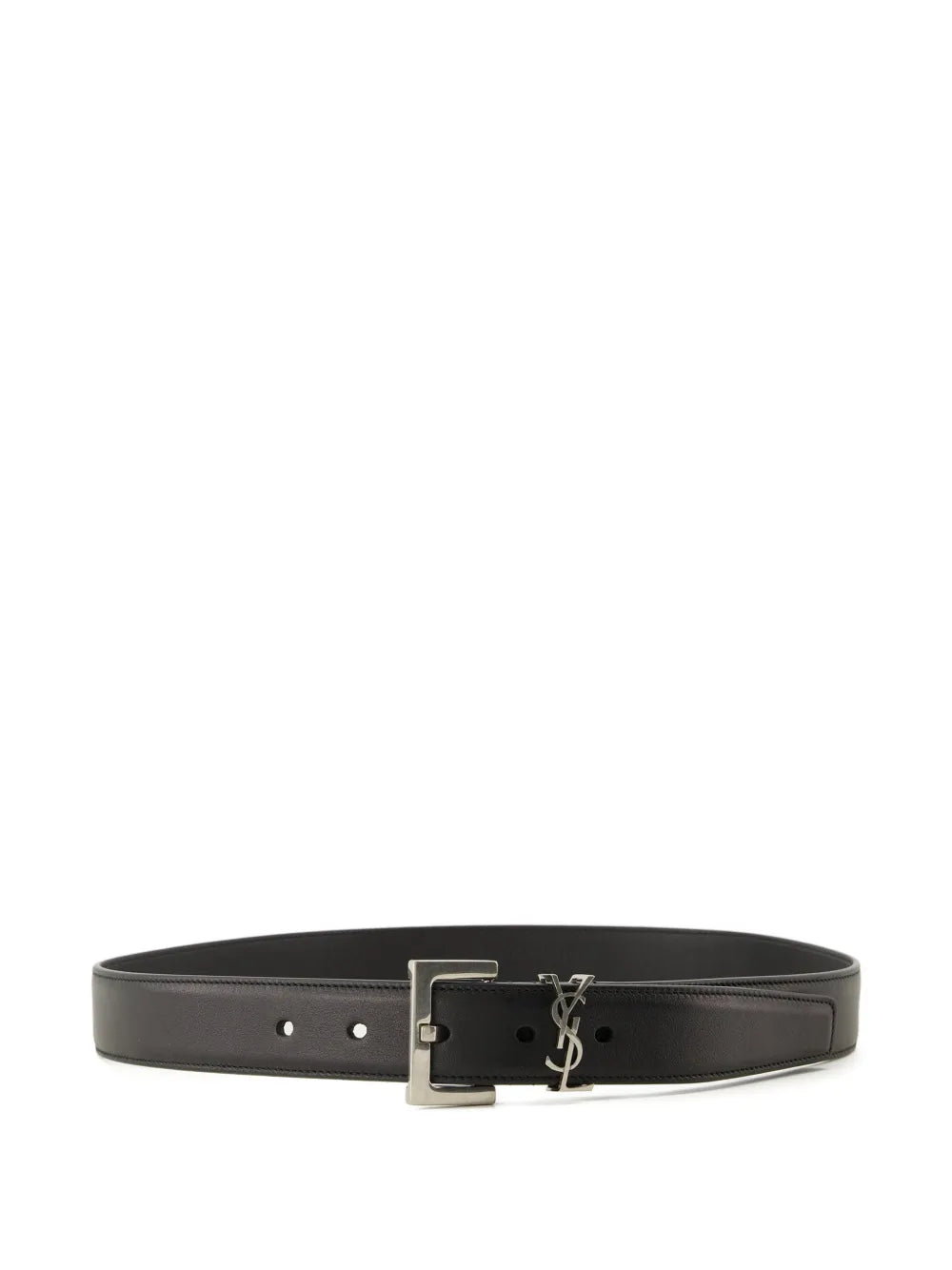 Saint Laurent Cassandre logo leather belt