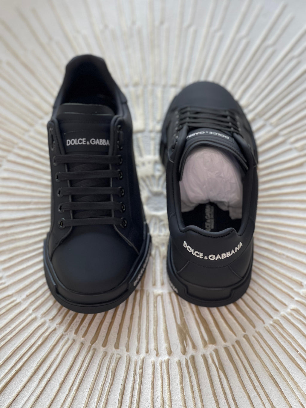 Dolce & Gabbana Calfskin Nappa Portofino Sneakers – Black (Men’s)