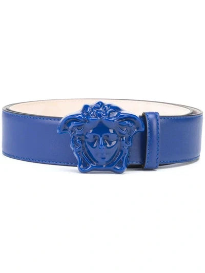 Versace Pre-Loved  Medusa buckle belt Blue