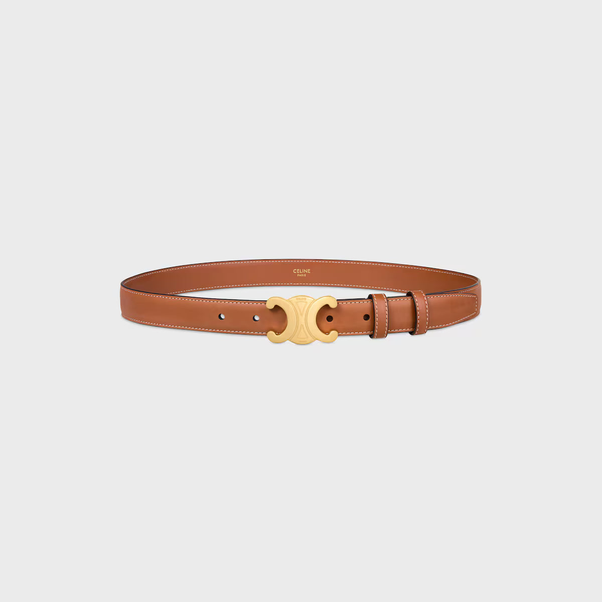 Celine Triomphe belt Brown GOLD
