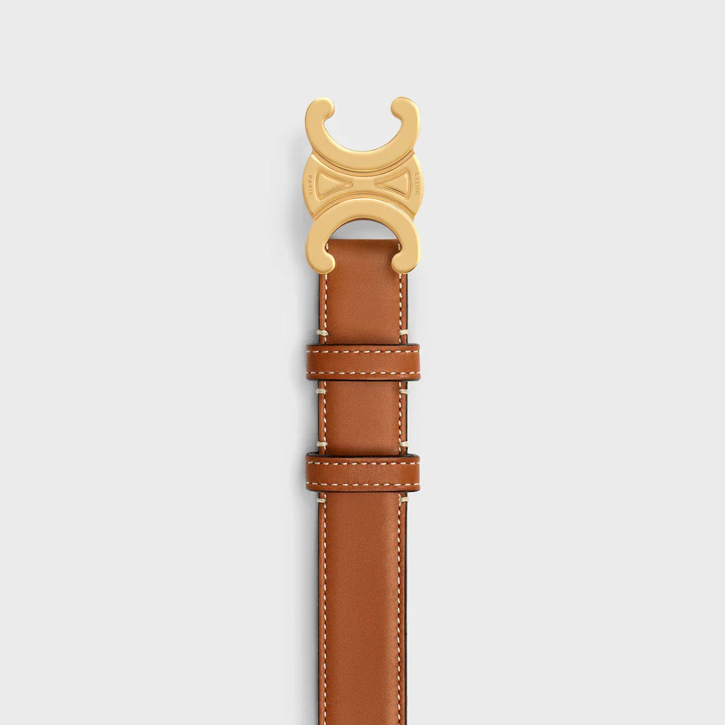 Celine Triomphe belt Brown GOLD