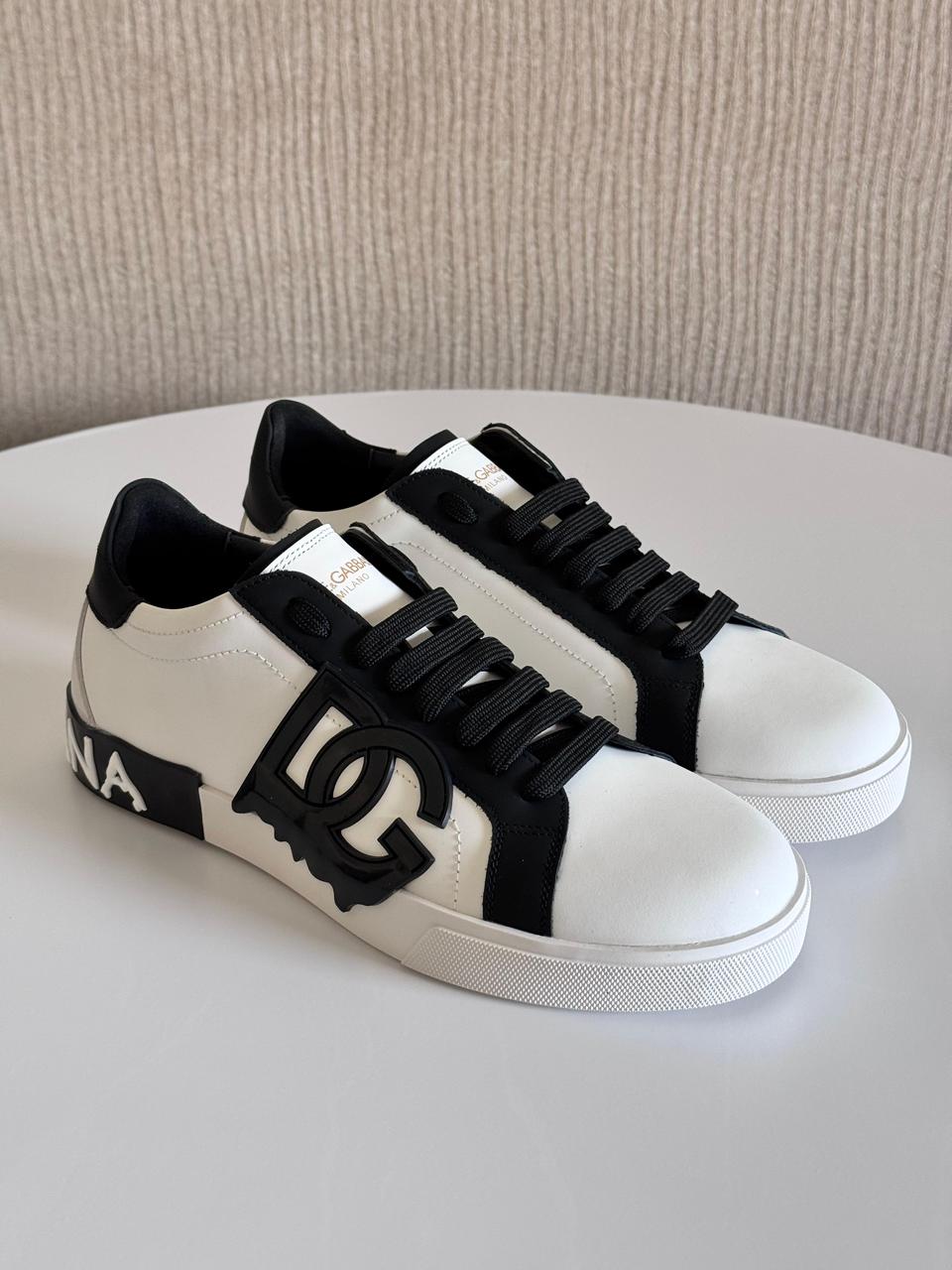 Dolce & Gabbana Portofino Light Strobel Sneakers – Multicolor Canvas & Calfskin (Men’s)