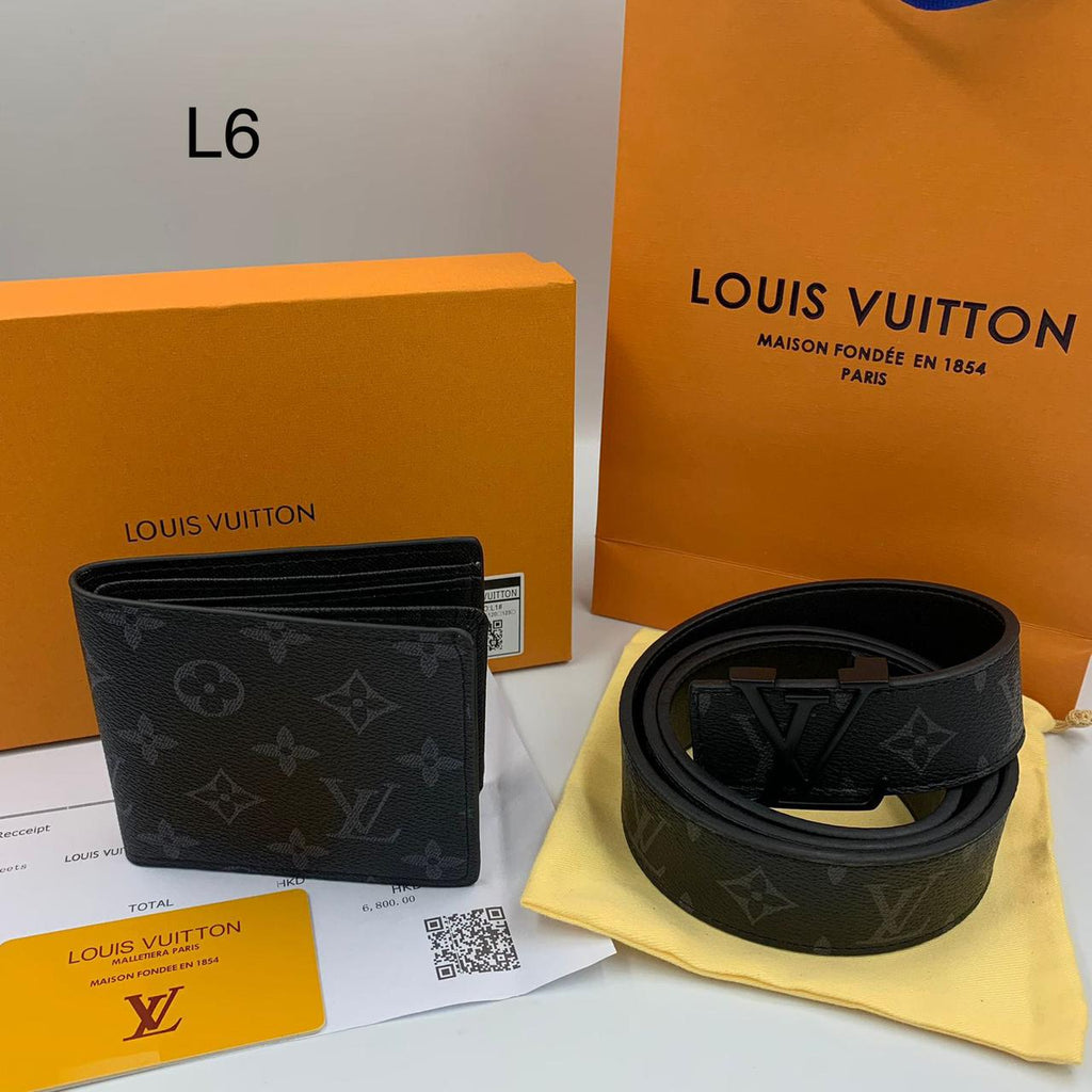 Louis Vuitton set a Wallet reversible LV Initiales belt