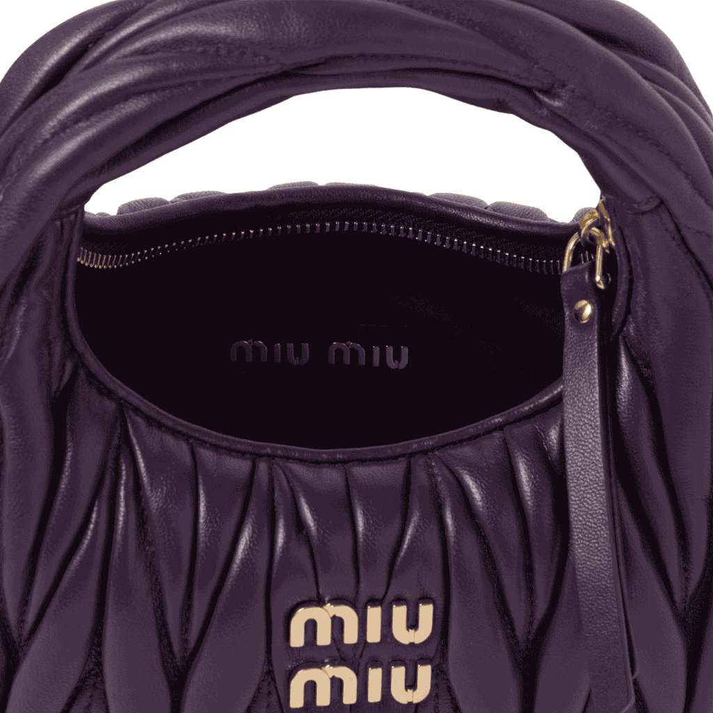 Miu Miu Bag | Wander matelassé nappa leather hobo mini-bag "Voilet"