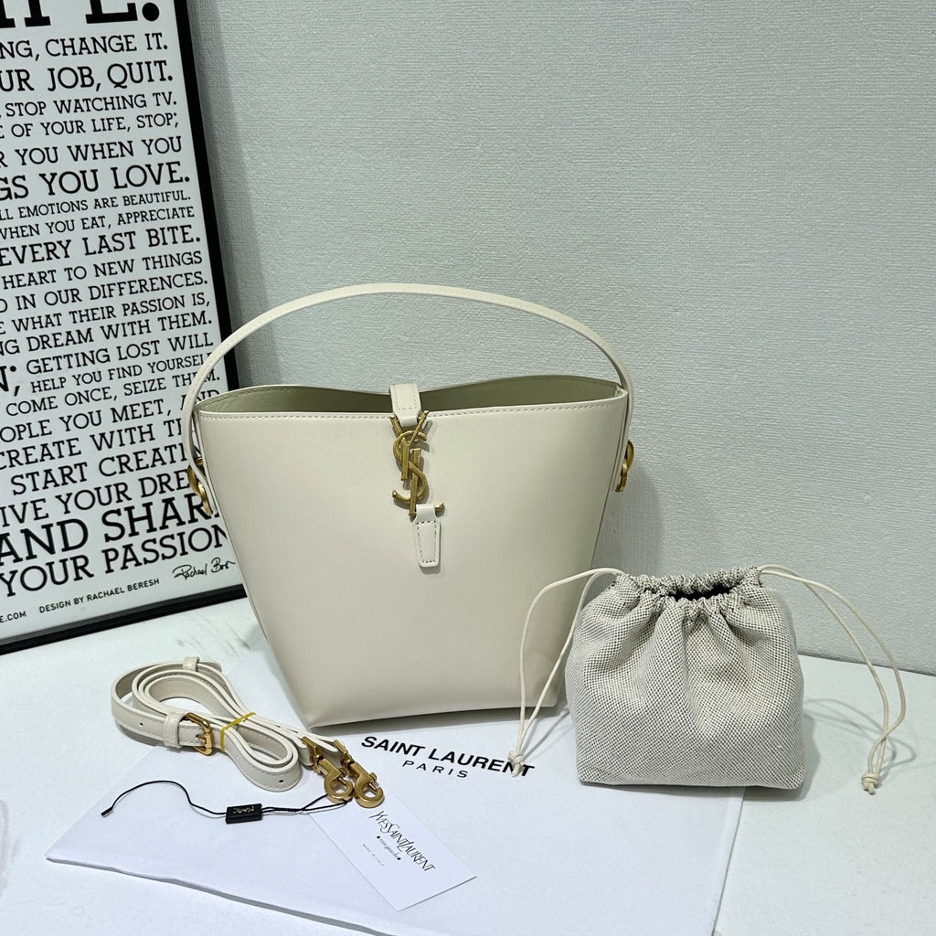 YSL Bag | Le 37 Shiny Leather White Vintage