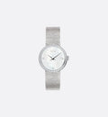 La D de Dior Satine Ø 25 MM, Steel, White Mother-Of-Pearl | Women's