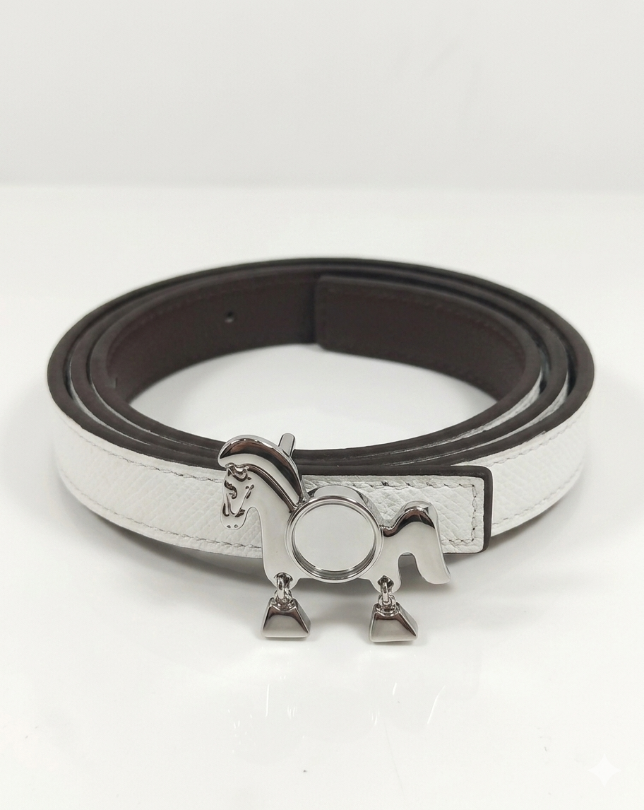 Hermès leather belt White