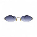 Cartier rimless sunglasses Platinum Wires Sunglasses w/ Smoke Gray/Blue Lenses