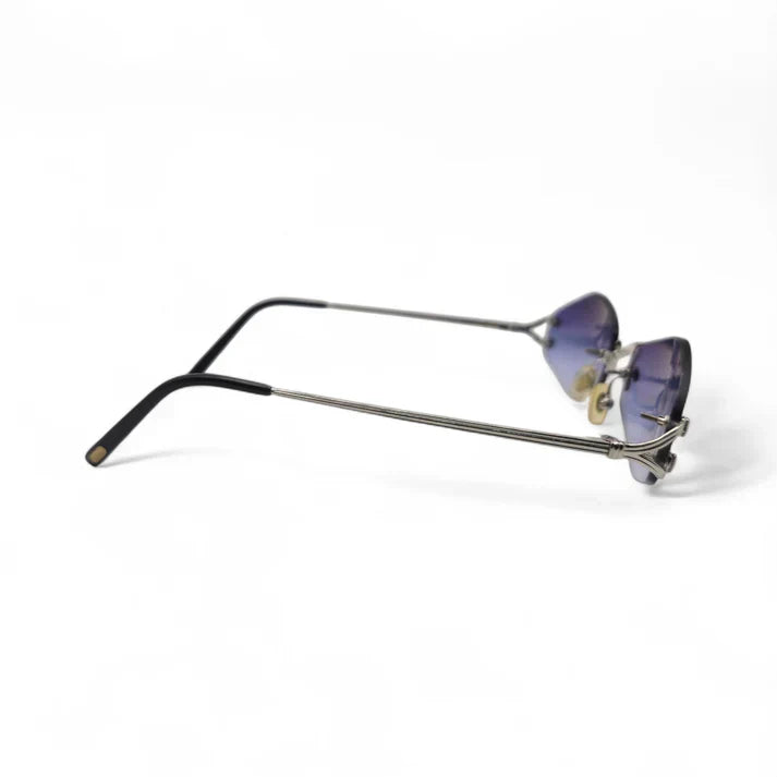 Cartier rimless sunglasses Platinum Wires Sunglasses w/ Smoke Gray/Blue Lenses