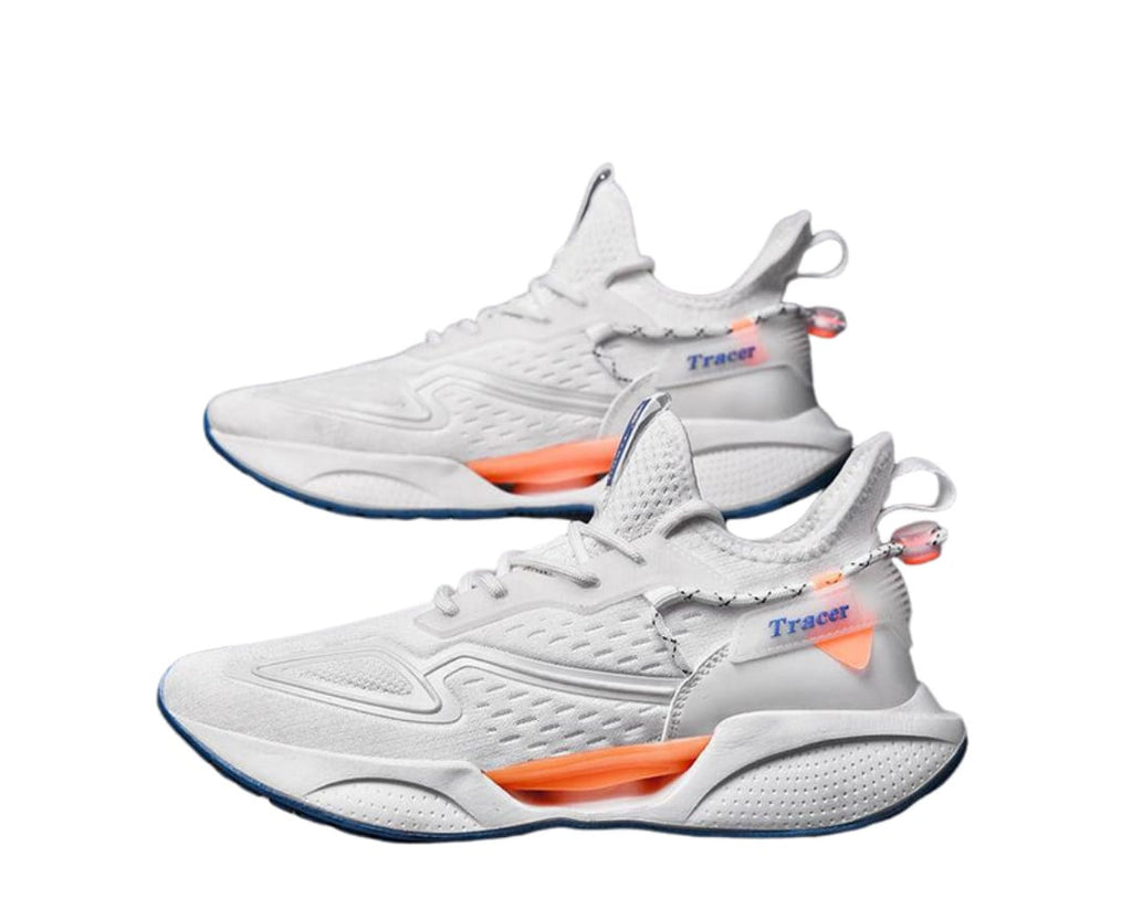 TRACER White Orange Breathable Causal Running Shoes