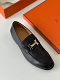 Hermès Black Leather Men's Loafers
