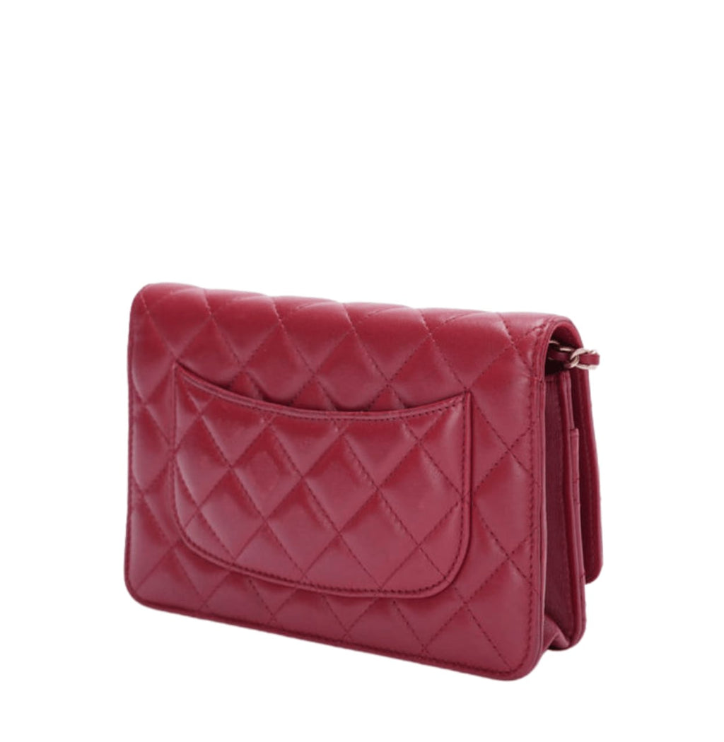 Chanel Bag | Classic Wallet On Chain (woc) In Quilted Red Leather