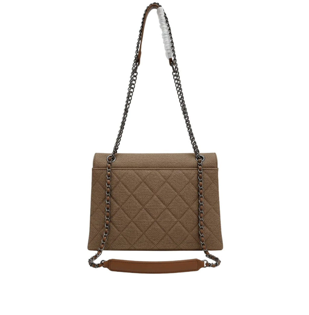 Chanel Bag | Flap Bag In Beige Jersey Material