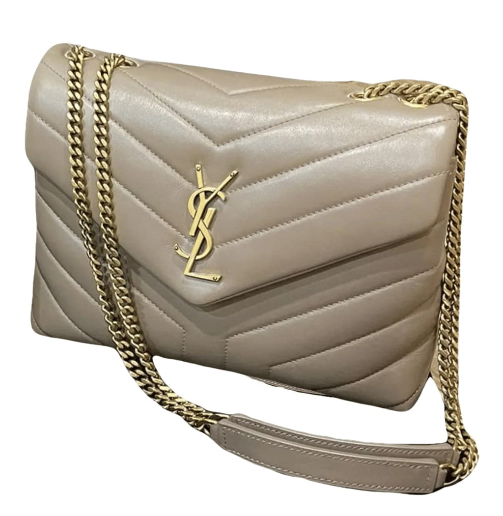 Saint Laurent Bag | Loulou Small Chain Bag In Taupe Or Beige Calfskin Leather