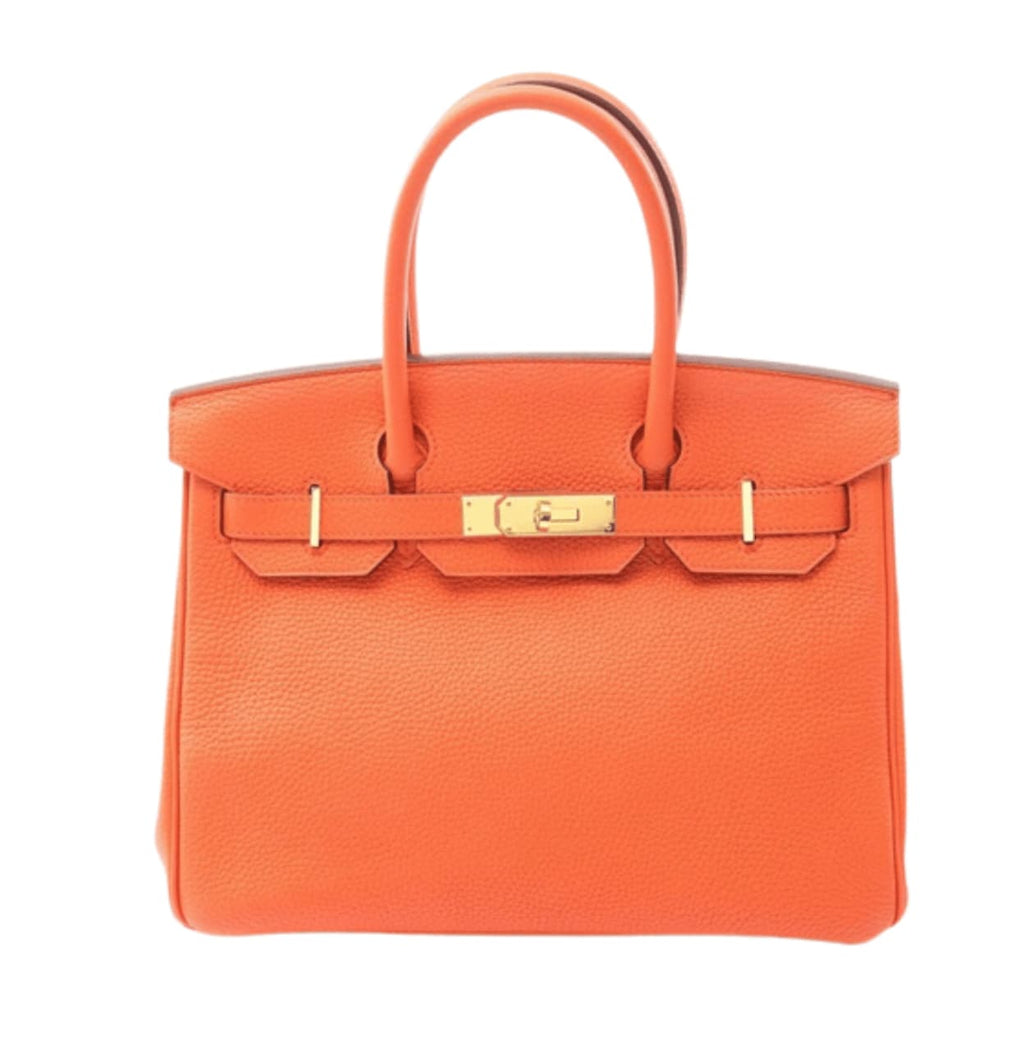 Hermes Bag | Poppy Clemence Leather Birkin 30 Bag Orange