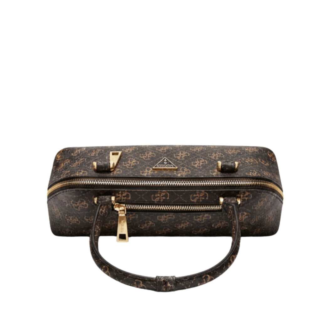 Guess | Women's Logo Print Shoulder Bag In A Brown Monogram Pattern