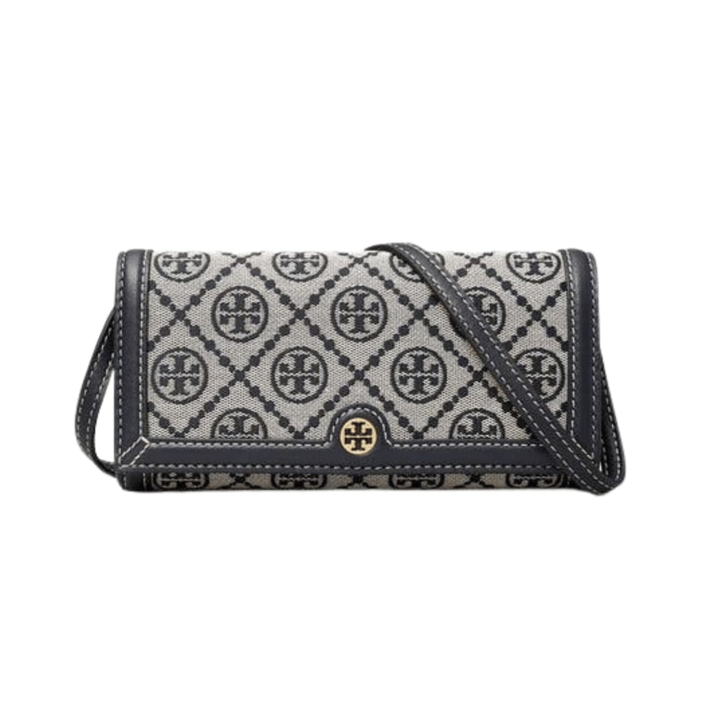 Tory Burch Bag | T Monogram Jacquard Wallet Crossbody In The Color Tory Navy