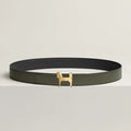 Hermès leather belt Olive