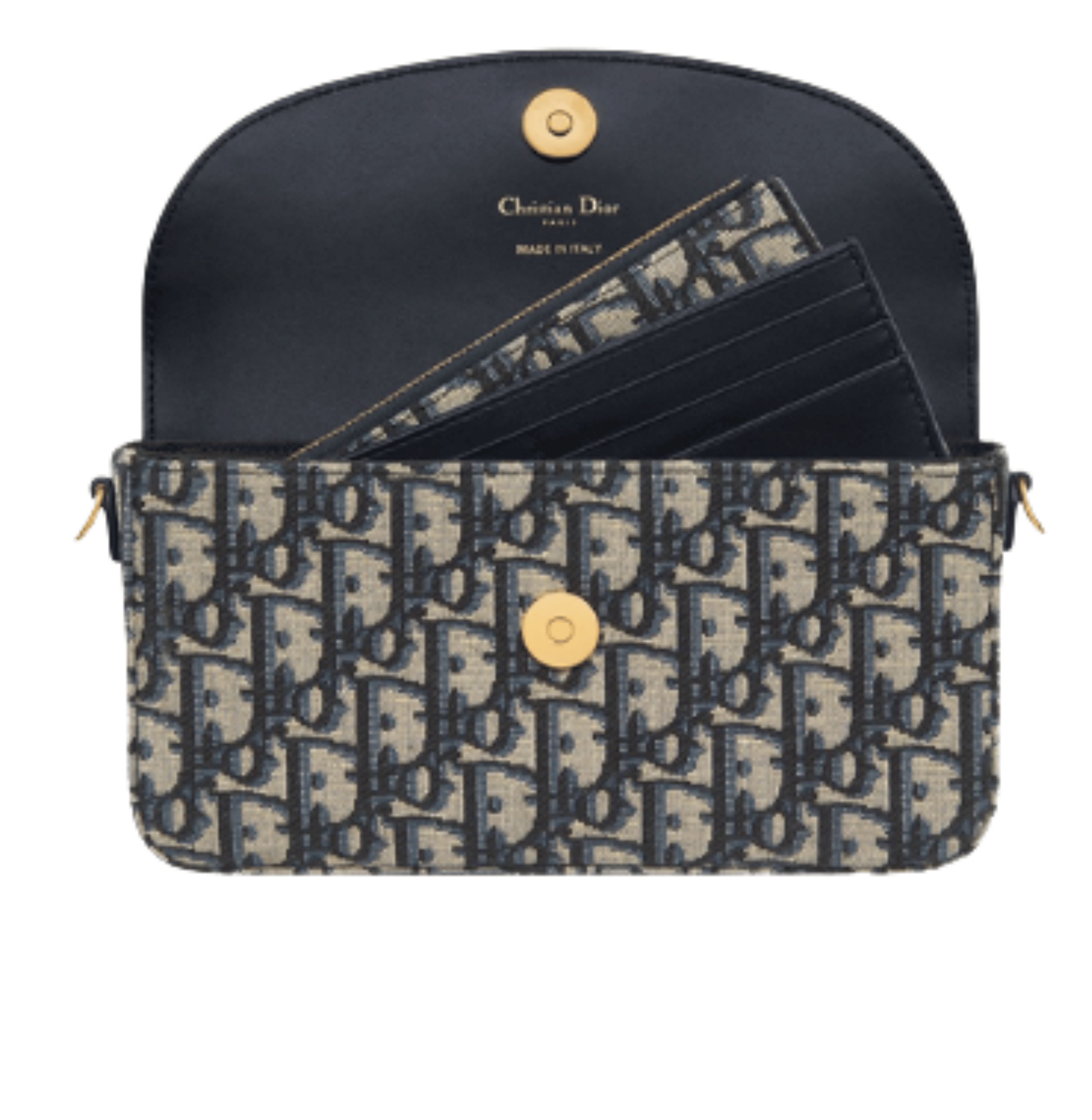 Dior | 30 Montaigne East-west Chain Bag In Blue Dior Oblique Jacquard Canvas.