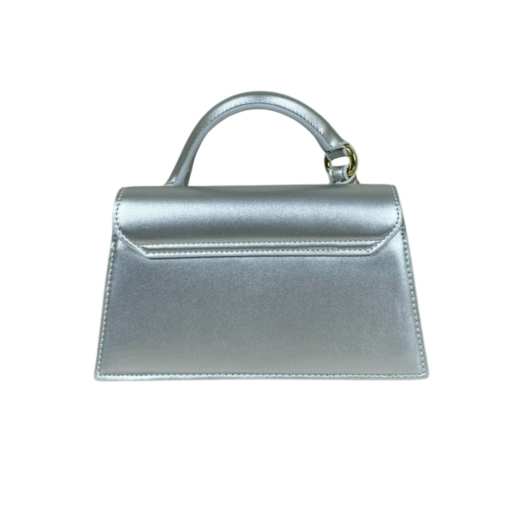 Jacquemus Bag | Le Chiquito Long Tote Bag In A Silver-tone Metallic Leather