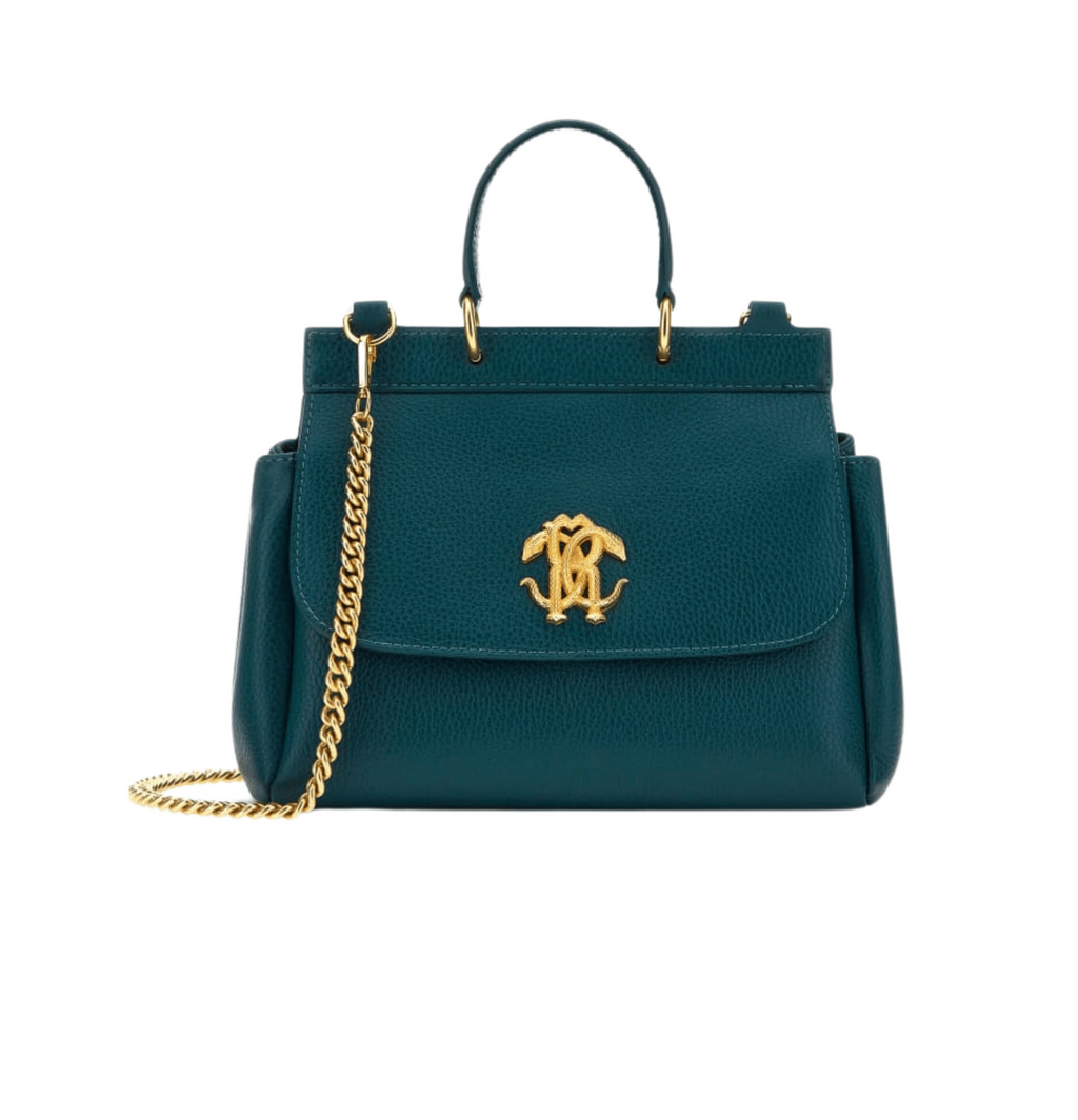 Roberto Bag | Cavalli Shoulder Bag With Mirror Snake Monogram