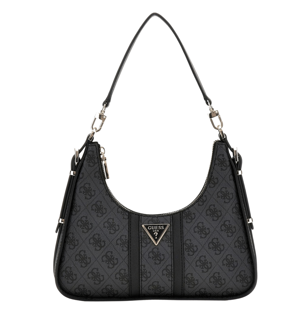 Guess | Noreen Top Zip Shoulder Bag In The Coal Logo