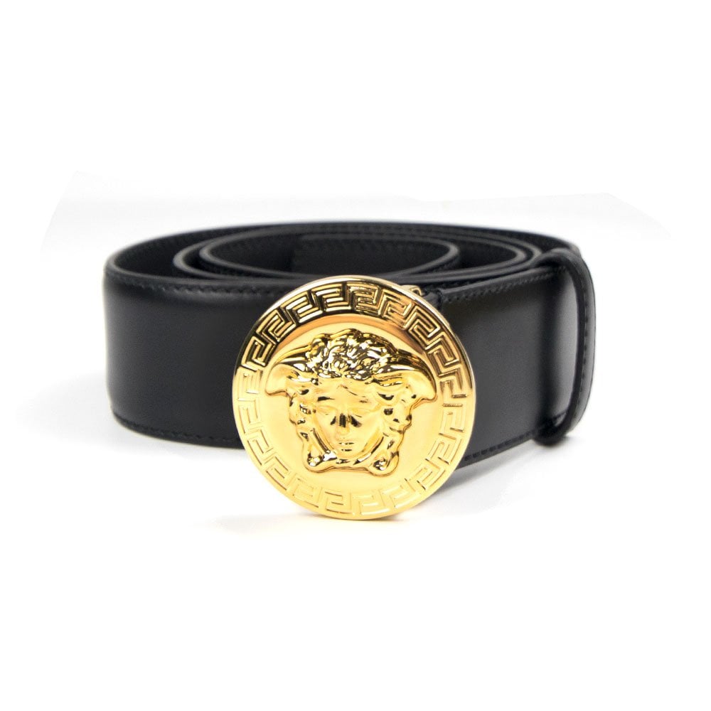 Versace All Black Wallet Belt